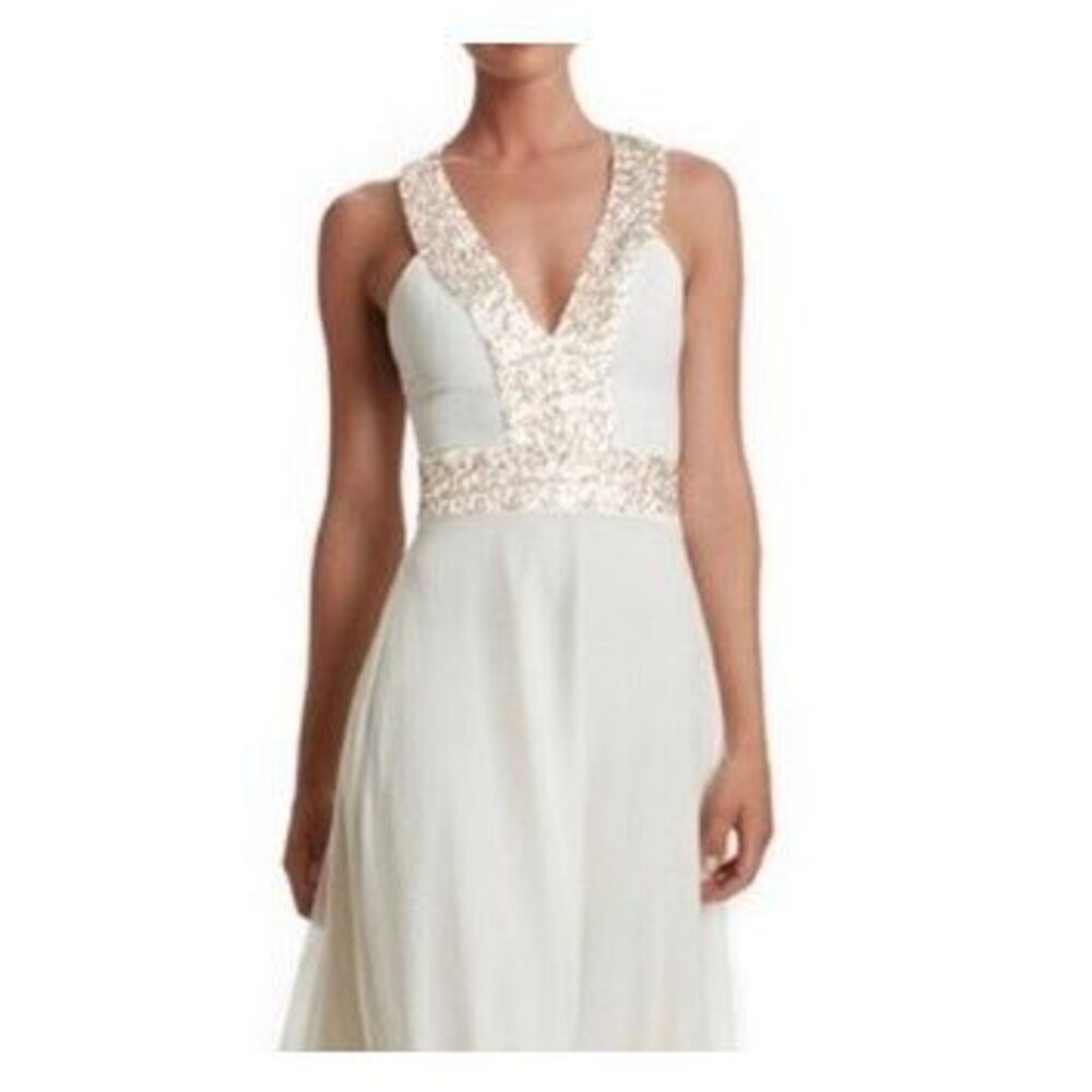 ✨Dress the Population Delani Racerback Sequin Ivory Sz XS Dress✨